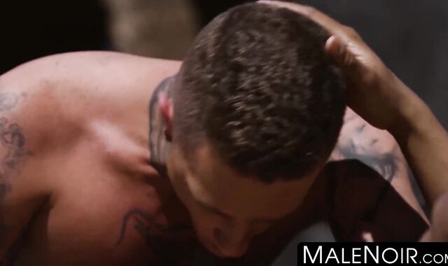 MaleNoir.com - Seductive white bottom takes big dicked Timarrie Baker's massive cock