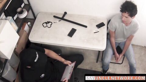 SayUncleNetwork.com - Twink visitor rides officer's bare cock hard to earn his fre