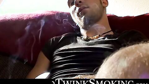 Sensual cock stroking and hardcore chainsmoking by hairy Jacob
