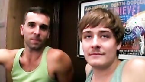 After a twink blowjob comes a really nice doggy style shag