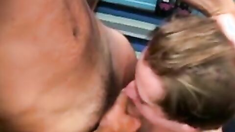 After a twink blowjob comes a really nice doggy style shag