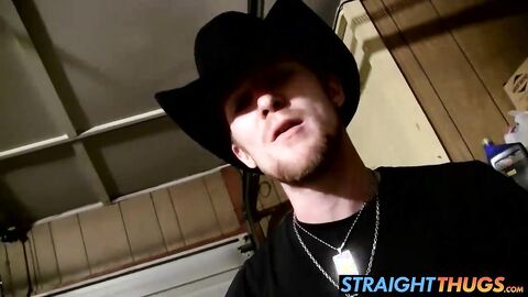 Amateur cowboys Ty and Lee wanking their cocks in the garage