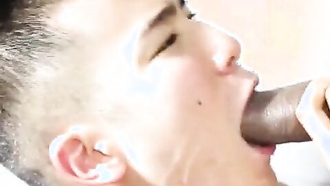 Asian Amateur Sucks a Big Black Cock