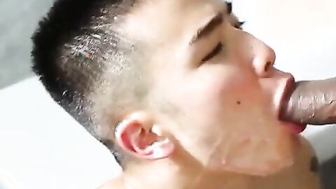 Asian Amateur Sucks a Big Black Cock