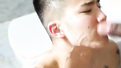 Asian Amateur Sucks a Big Black Cock