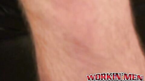 Mature tattooed amateur jerks off his big cock and cums