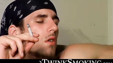 Handsome Chain let horny Marke sucks and jerks his cock while smokin his marlboro