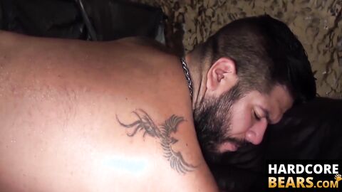 HardcoreBears.com - Young cub Lanz Adams bangs intensely with mature bear Chuck Colli