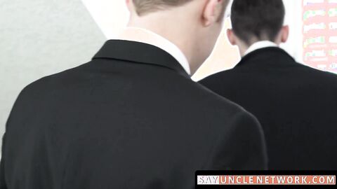 SayUncleNetwork.com - Mormon twinks find a secret spot to raw fuck each other