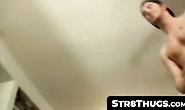 Str8Thugs.com - Three horny dudes meet up for a group cock stroking and cum shot fest