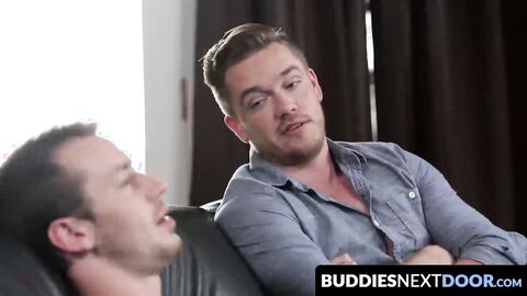 BuddiesNextDoor.com - Lucas's lips locked around Mark's giant shaft in a deep throat