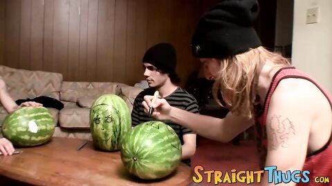 Three twinks stopped by for a hot shared jack off shoot