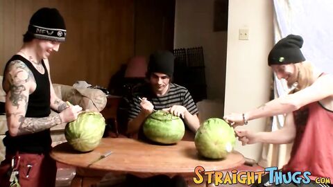 Three twinks stopped by for a hot shared jack off shoot