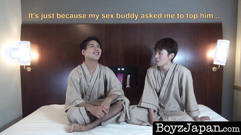 BoyzJapan.com - Sexy Asian guy sucks cock before anal fucking lover