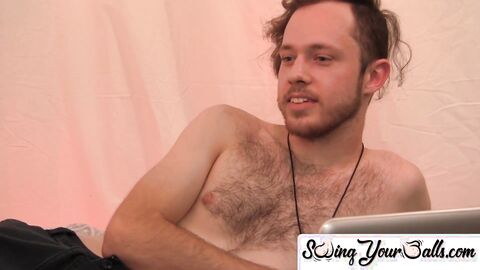SwingYourBalls.com - Pretty gay Woody Johnson enjoys intense cock tugging then cums h
