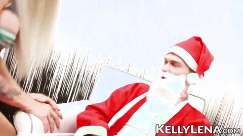 Nasty tbabe Lena Kelly hammered hardcore by Santa Claus