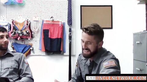 SayUncleNetwork.com - Young uniformed man teased to take a massive bareback pounding
