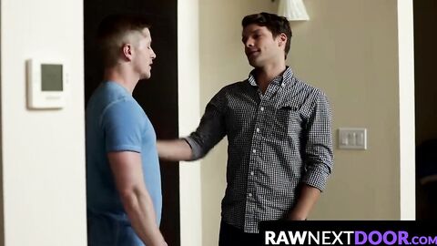 RawNextDoor.com - Horny and cock hungry hunk Bridger Watts ass pounded hard by cute f