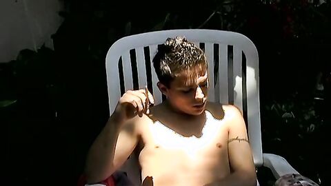Young Mathiew oozed creamy cum after jacking his fat cock