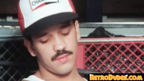 RetroDudes.com - Handsome homo strokes BBC while deviants enjoy bareback fun