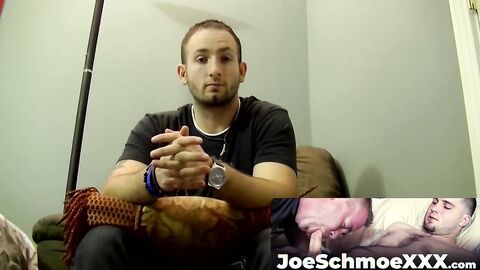 JoeSchmoeXXX.com - Slim straight guy experiments with his first gay blowjob
