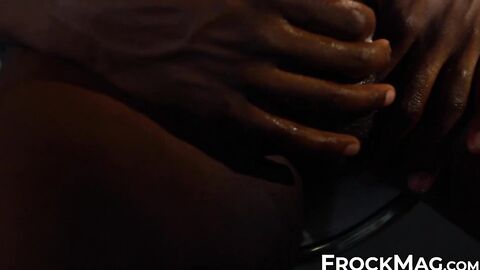 Hot and sweaty big black cock stroking by muscular stud Echo XX