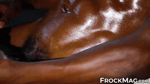 Hot and sweaty big black cock stroking by muscular stud Echo XX