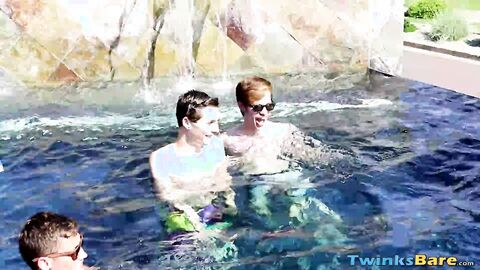 Jasper Robinson having a wild threesome fucking by the pool
