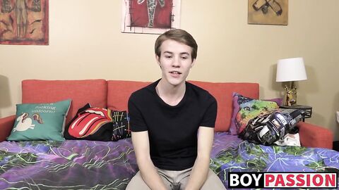 Young man ramming his own ass and touching his large cock