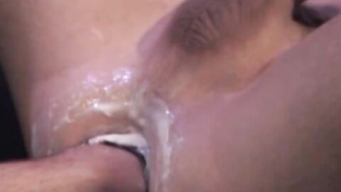 His legs spread, his hard cock bouncing back and forth, open and wide for his top, wh