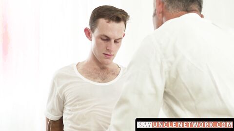 SayUncleNetwork.com - Shy young gay takes huge hard cock in bareback pounding