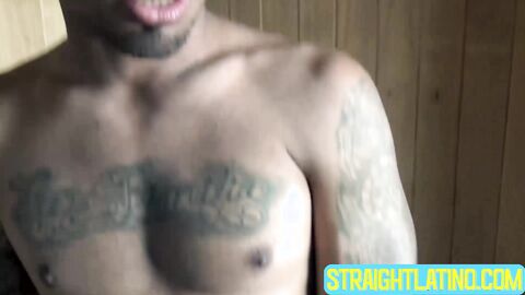 Bronze skinned Marcus strokes my cock so I can squirt cum on his handsome face