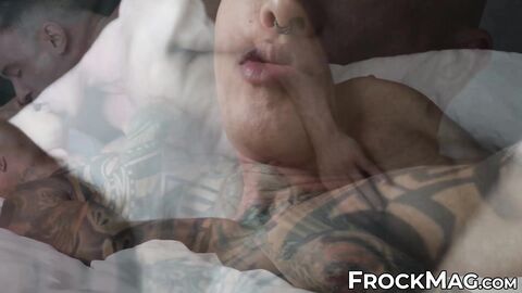 Bald stud Damian Dragon fingered ass while getting his hard cock sucked by hunky Alex