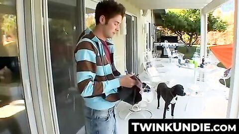 TwinkUndie.com - Cock hungry Jeremiah's double dick sucking with Mike and Zack