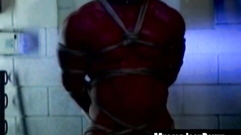 MuscleJockBound.com - BDSM whipping session for an incredibly buff hunk in a dark and