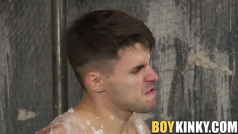 Wax tormented slave Dmitry Osten endures rough blowjob