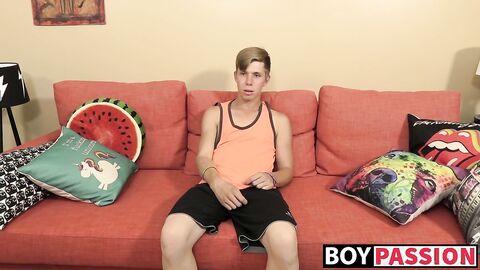 Penis stimulating and dildo using with a sweet young man
