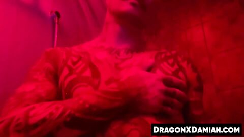 Beefy daddies Damian Dragon and Kemono Dragon indulge in their steamy bareback sesh