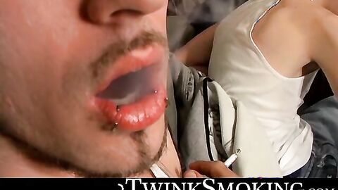 Hardcore stroking and smoking session on the couch by straight buddies Chain and Benz