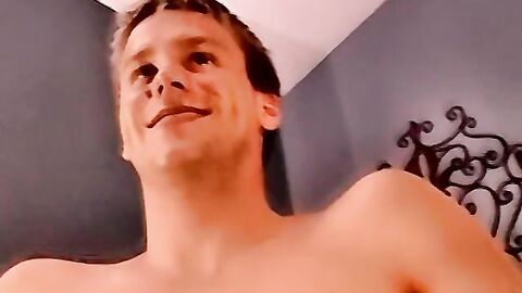Nasty looking amateur guy plays around with hard cock
