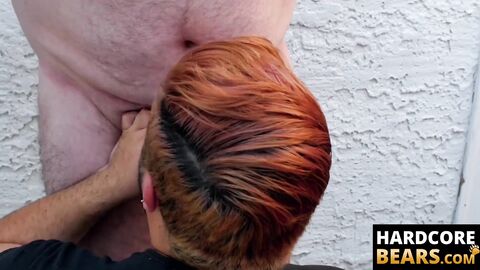 HardcoreBears.com - Nasty fat bear makes his cub kneel to blow his thick rod eagerly