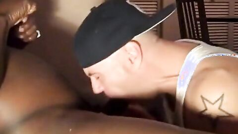 Twink Swallows Big Black Cock Load After Intense Blowjob