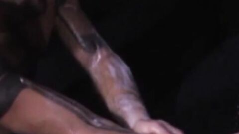 Violator fists Matthieu Paris and Butch Grand, eventually all threemen fist each othe