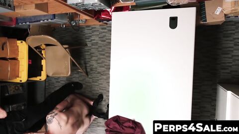 Naughty hunk cop teases cute tatted suspect and fucked