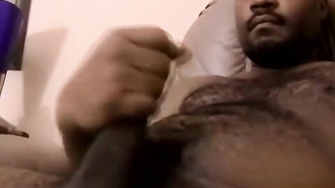 JoeSchmoeXXX.com - Hot black stud KG strokes his thick cock in his solo cam show