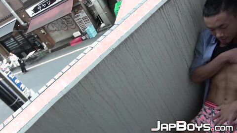 Solo action with young Japanese twink in hot wanking video