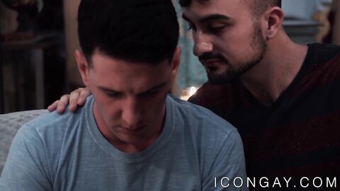 Bearded homo anally fucked by his big dicked lover
