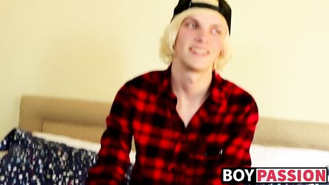 Thick twink cock ends up getting attention after interview
