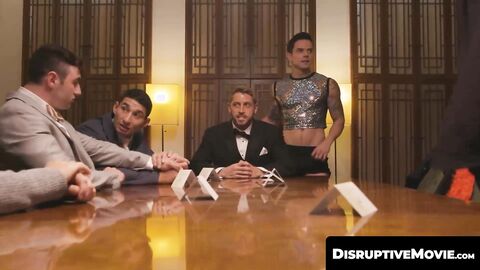 DisruptiveMovie.com - Johnny Ford gangbanged and cumsprayed by seven horny men