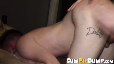 Tattoed horny guy receives bareback hard by horny guys